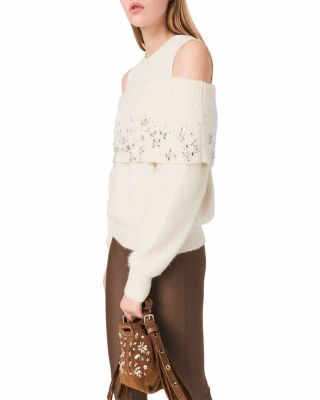 Marvela Cold Shoulder Round Neck Sweater