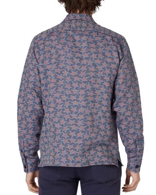 Printed Long Sleeve Button Front Shirt
