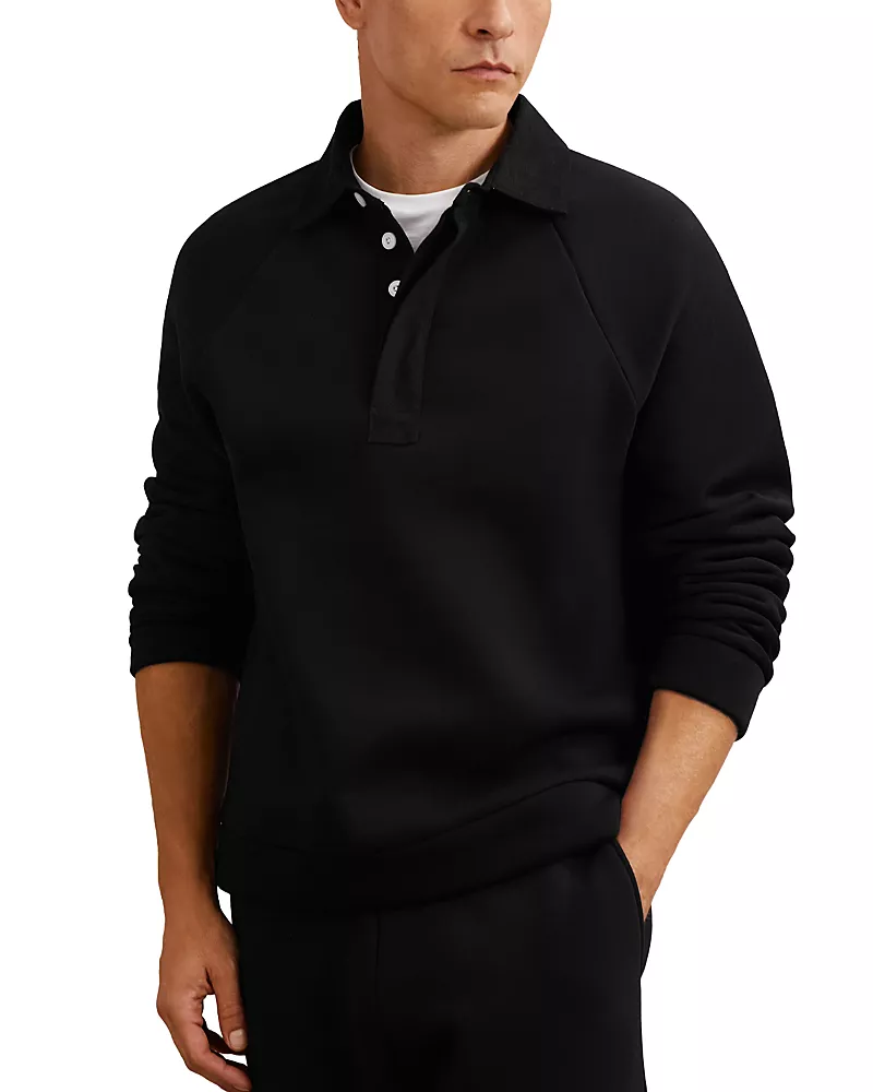 Reiss Costello Jersey Fleeceback Polo Shirt
