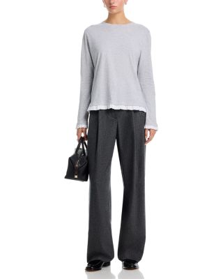 The Romeo Contrast Ruffle Long Sleeve Tee