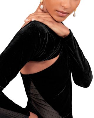 Karoli Long Sleeved Velvet Jumpsuit