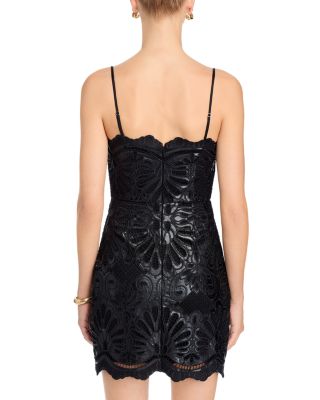 Faux Leather Lace Mini Dress - Exclusive