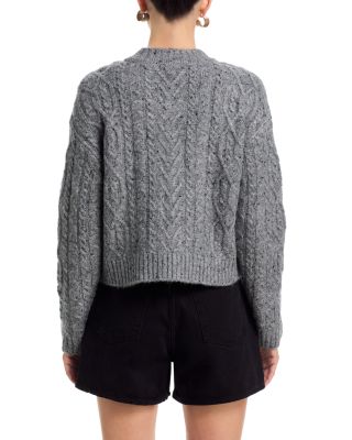 Cable Knit Crewneck Cardigan - Exclusive