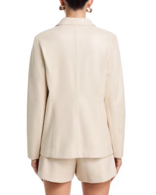 Faux Leather Open Blazer - Exclusive