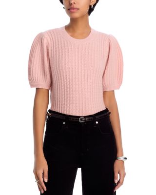 Lucerne Cashmere Crewneck Cable Knit Sweater Top