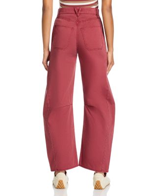 Sloan High Rise Barrel Jeans in Washed Red Oak