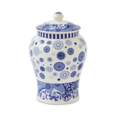 Blue Italian Brocato Lidded Vase 5&amp;quot;