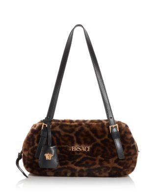 Tag Shearling Bowling Bag