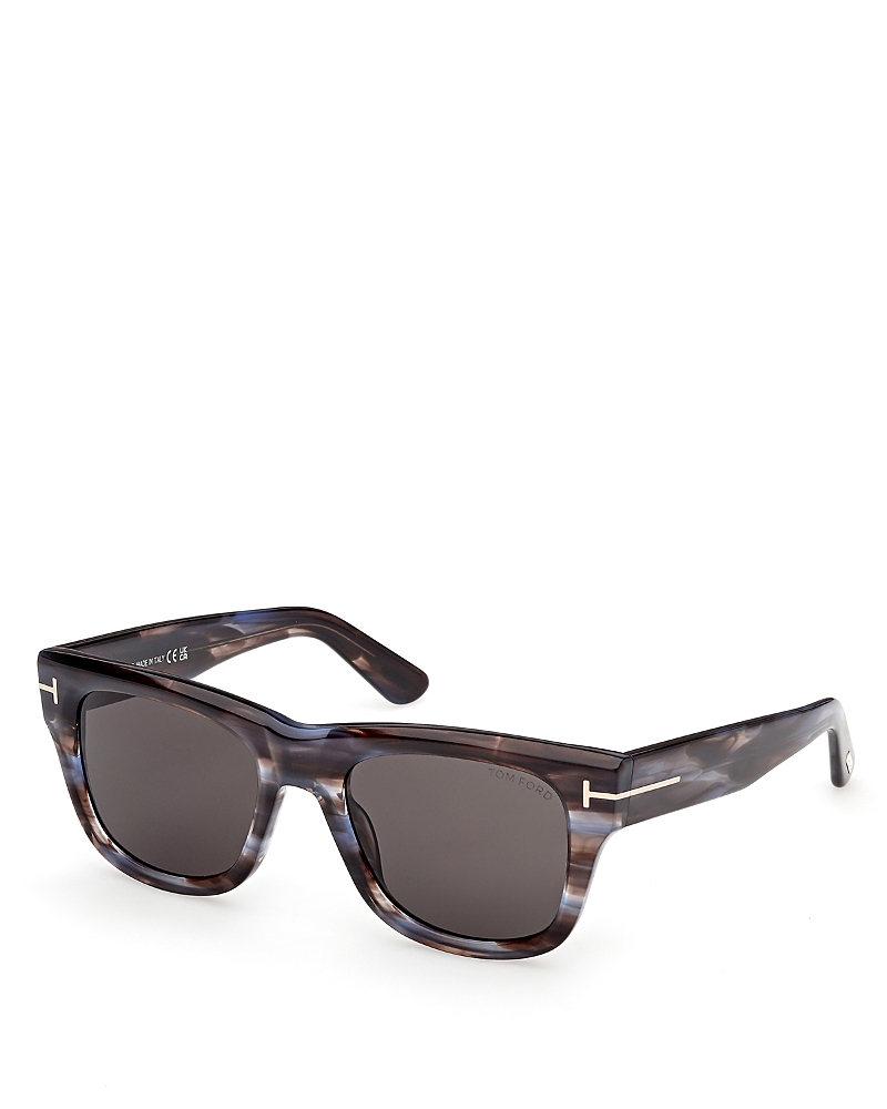 Tom Ford Finn Rectangular Sunglasses, 53mm In Gray