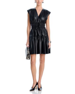 Tora Faux Leather Mini Dress