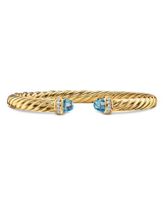 Cablespira&reg; Flex Bracelet in 18K Yellow Gold with Gemstones and Diamonds, 6mm