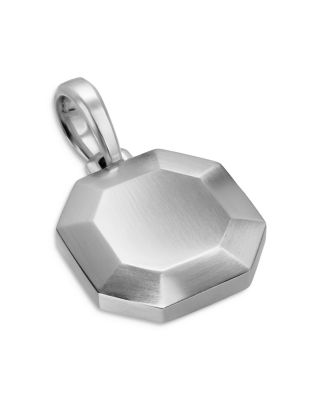 Men's Faceted Amulet in Sterling Silver, 16mm