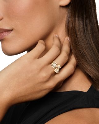 Starburst Multi Star Ring in 18K Yellow Gold with Diamonds, 17.7mm