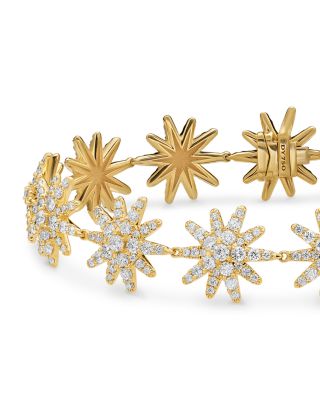 Starburst Pav&eacute; Tennis Bracelet in 18K Yellow Gold with Diamonds, 12.3mm