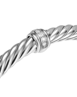 Cable Flex&reg; Center Station Bracelet in Sterling Silver with Diamonds, 6mm