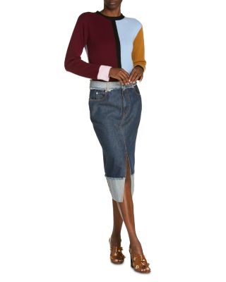 Inside Out Denim Midi Skirt