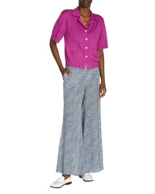 Wool Silk Perforated Knit Shirt