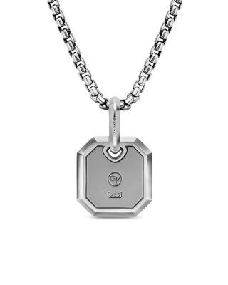 Men's Octagonal Amulet in Sterling Silver or Black Titanium, 15mm