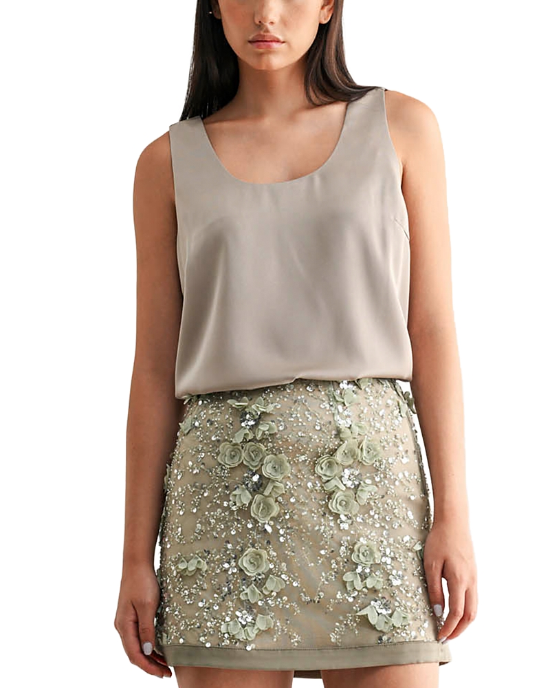 Mable Satin Tank Top In Neutral