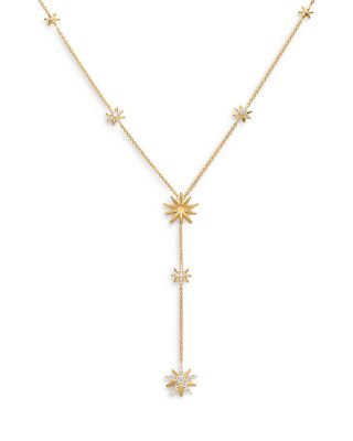 Starburst Y Necklace in 18K Yellow Gold with Diamonds, 76.7mm
