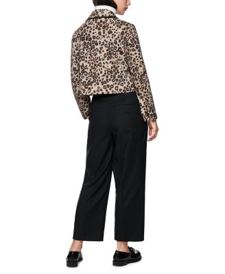 Short Scuba Jersey Leopard Print Jacket