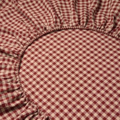 Gingham Linen Fitted Sheet, Full