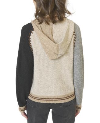  Women's Faye Cabled Hoodie W / Whipstitch
