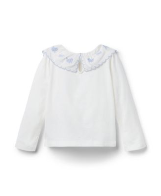 Girls' Embroidered Collar Top - Baby, Little Kid, Big Kid
