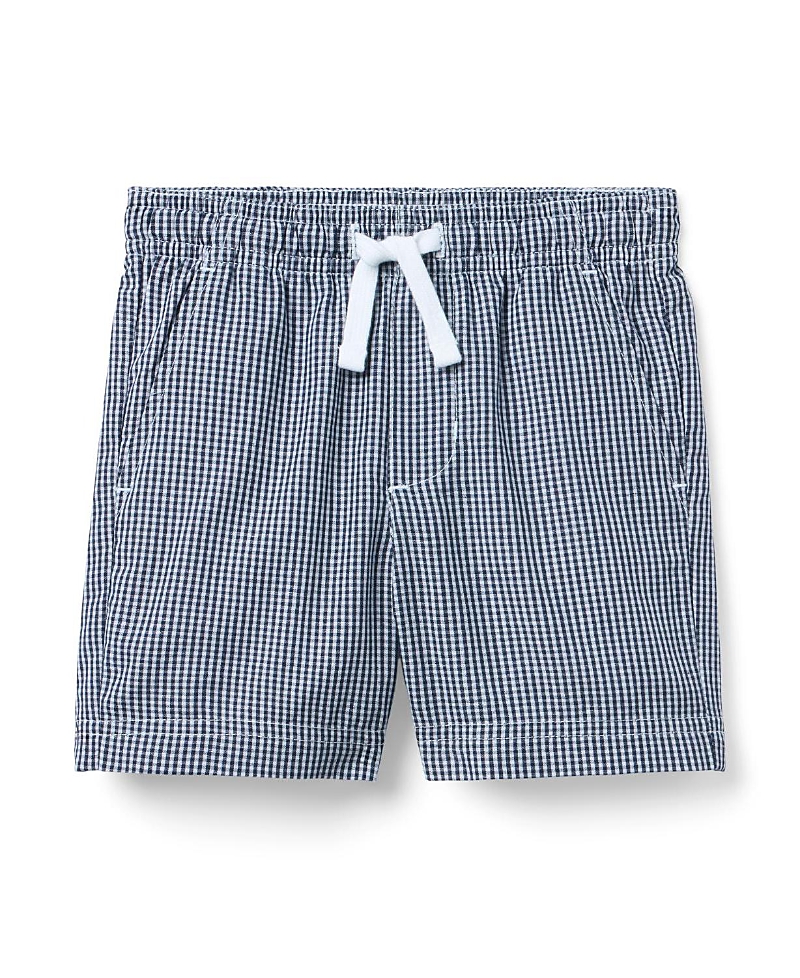 Janie And Jack The Adventure Gingham Short In Blue