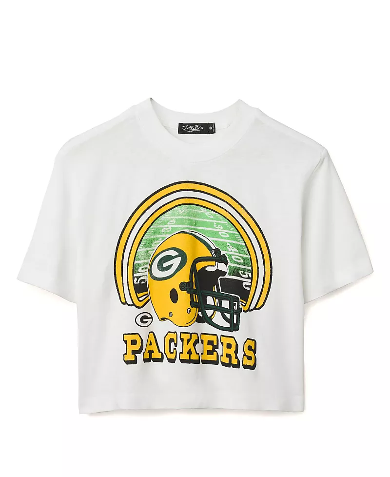 Junk Food Clothing Women's Nfl Green Bay Packers Game Time Mock Neck Crop Tee