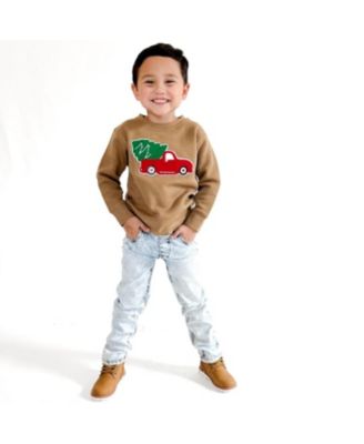 Boy's Christmas Truck Patch Sweatshirt - Baby