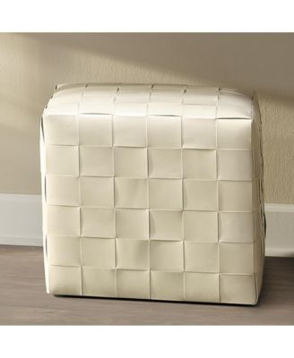  Woven Leather Ottoman