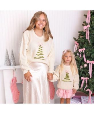 Women&#39;s Coquette Christmas Tree Knit Sweater