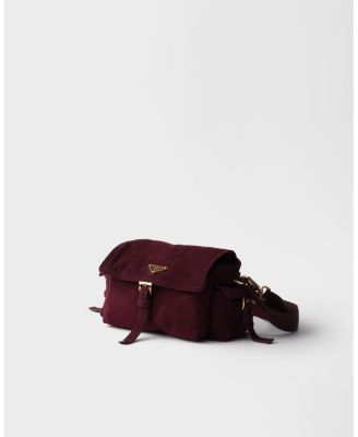 Explore Medium Suede Shoulder Bag With Flap