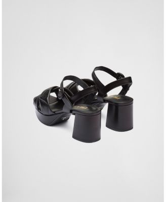 Women's Quilted Nappa Leather Platform Sandals