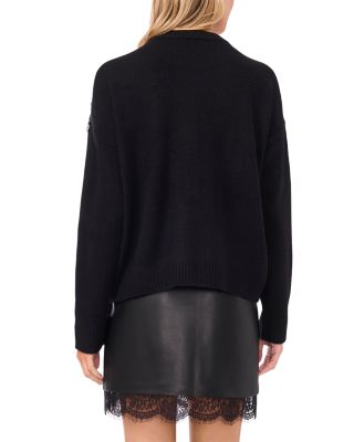 Mixed Media Paillette Front Sweater