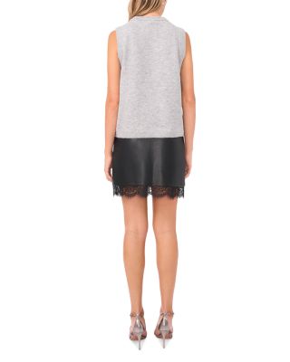 Rhinestone Neck Sleeveless Sweater