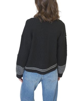 Women's Patchwork Cropped Sweater