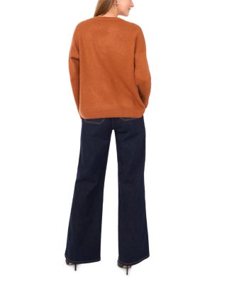 Drop Shoulder Henley Neck Sweater