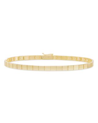 14K Yellow Gold Flash Tile Link Bracelet