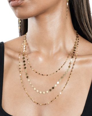 Triple Strand Kite Remix Necklace in 14K Yellow Gold 