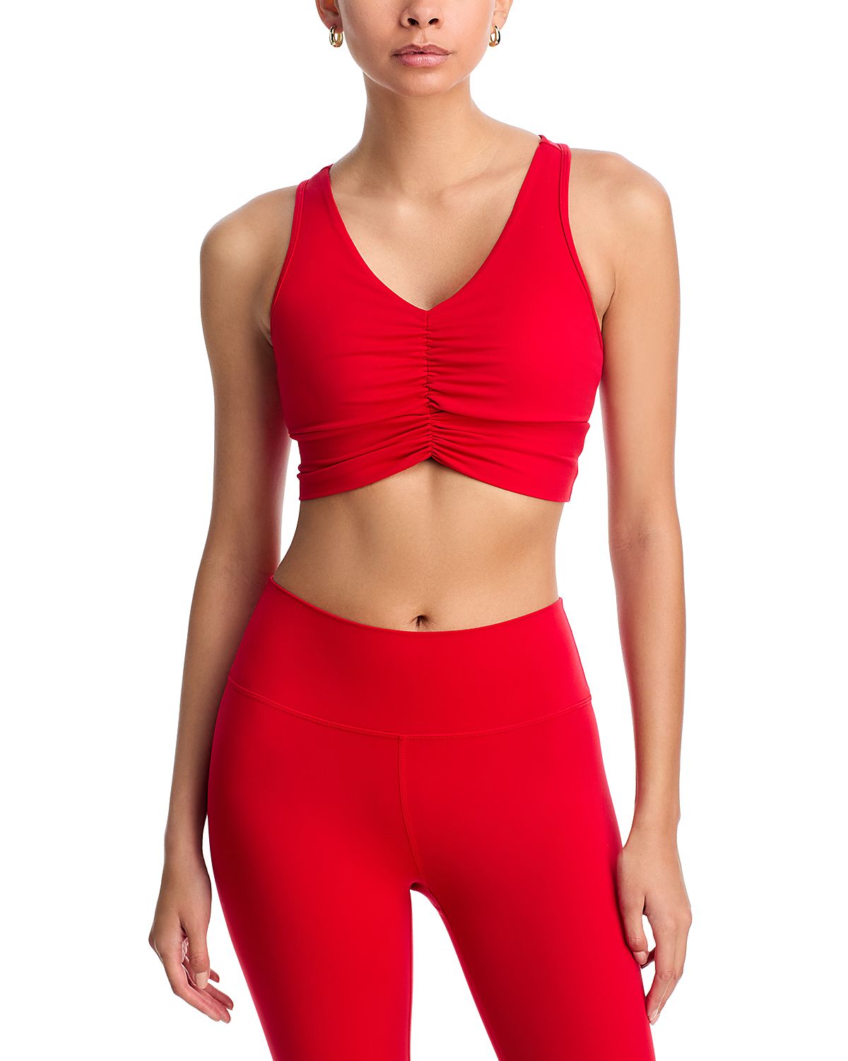 Aqua Athletics Shirred Racerback Bra Top - Exclusive