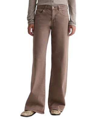 Adria Low Rise Wide Leg Jeans in Sulfur Taupe Gray
