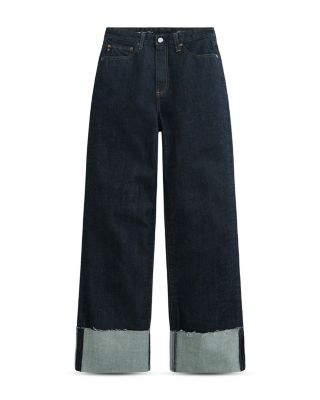 Kora High Rise Cuffed Wide Leg Jeans in Moonrise