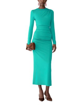 Draped Mock Neck Dress
