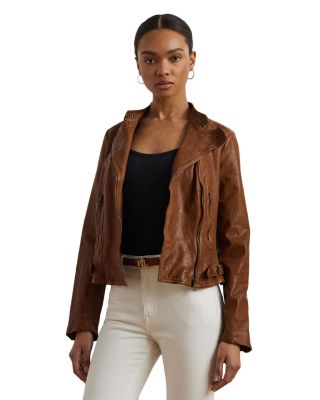 Burnished Leather Moto Jacket