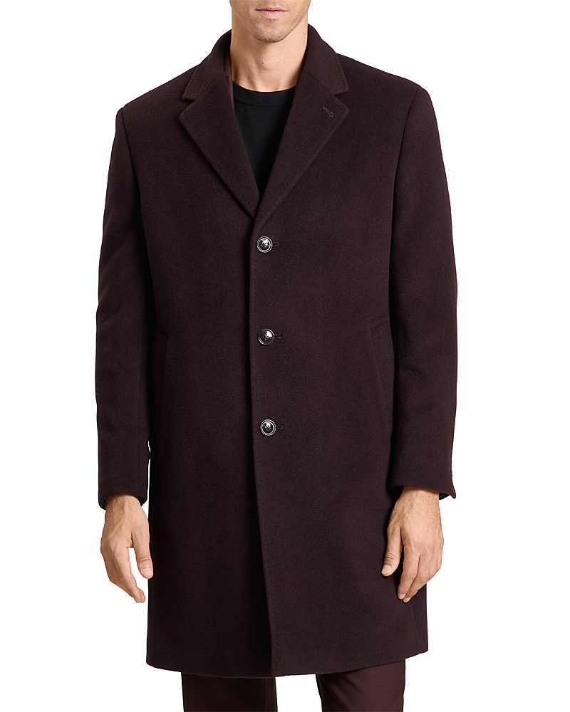 Ted Baker Wystan Overcoat In Burgundy