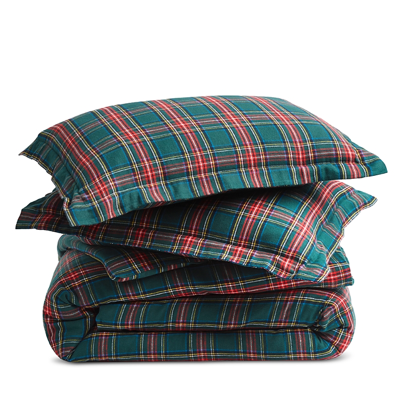 Petite Plume Tartan Flannel Duvet Set, King In Multi