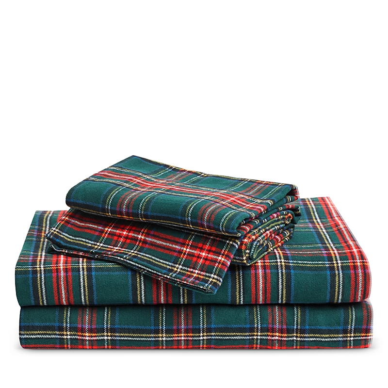 Petite Plume Tartan Flannel Sheet Set, Queen In Multi