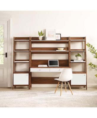 Bixby 3-Piece Wood Office Desk and Bookshelf